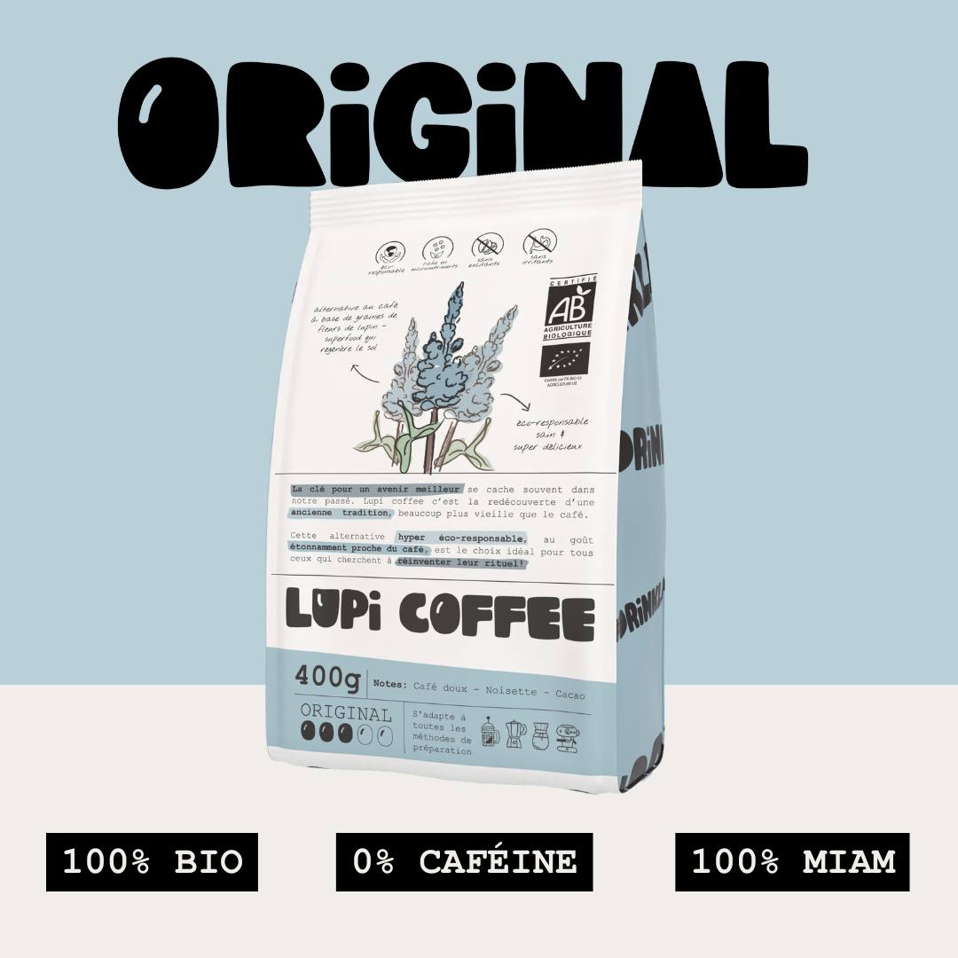 🌱 original. 100% bio, 0% caféine… et 100% miam ! 😋lupi coffee, c’est bien plus qu’une alternat
